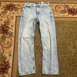 Banana Republic Retro preppy causal light acid wash loose stovepipe jeans Sz 26